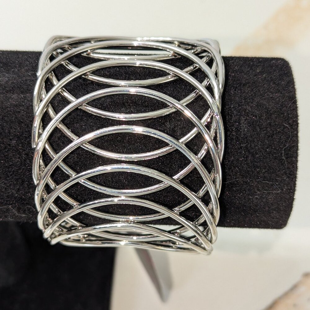 Bracelet Jewelry, silver tone cuff, adjustable bracelet
